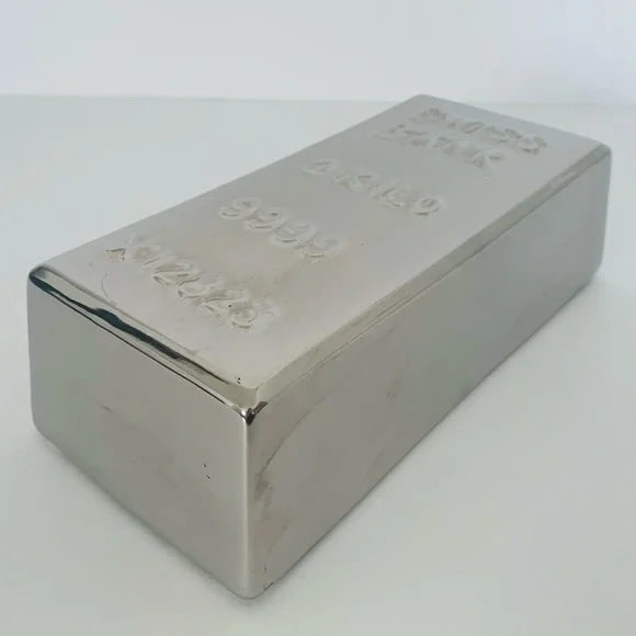 Silver Brick Piggy Bank - Picture 5 of 8